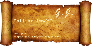 Gallusz Jenő névjegykártya